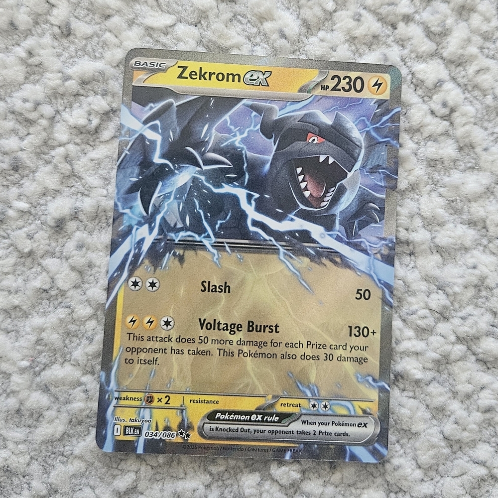 POKEMON TCG Card Zekrom EX Black Bolt Double Rare 034/086